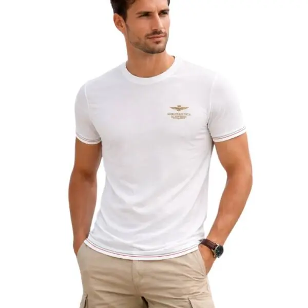 Aeronautica Militare - Ανδρική Κοντομάνικη Φανέλα SCOTI003J508-73009 Λευκό