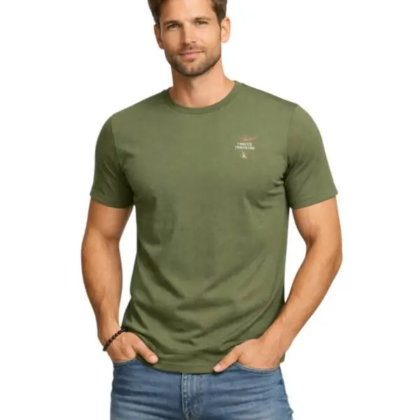 Aeronautica Militare - Ανδρική Κοντομάνικη Φανέλα SCOTI005J508-07001 Λαδί