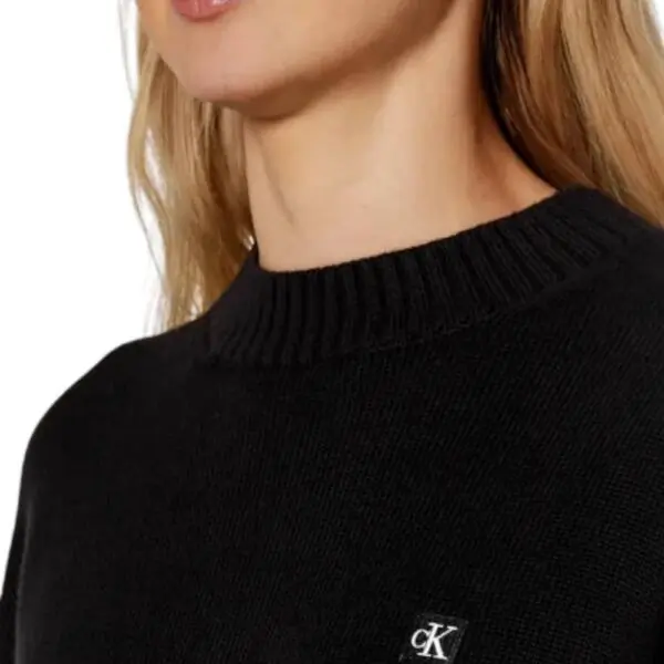 Calvin Klein Jeans - Γυναικείο Πουλόβερ Embro Badge Regular Fit J20J222987-BEH Μαύρο J20J222987-BEH