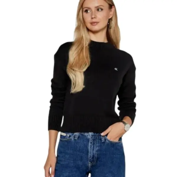 Calvin Klein Jeans - Γυναικείο Πουλόβερ Embro Badge Regular Fit J20J222987-BEH Μαύρο