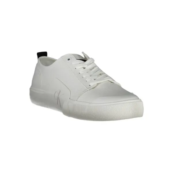 Calvin Klein - Ανδρικά Sneakers Skater Vulc Low Laceup Badge YM0YM00598-0K4 Λευκό YM0YM00598-0K4