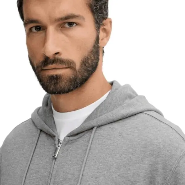 Calvin Klein - Ανδρική Ζακέτα Ls Eu 350Terry Monogram Fz Hoo Regular Fit LV04RD240G-P7E Γκρι LV04RD240G-P7E