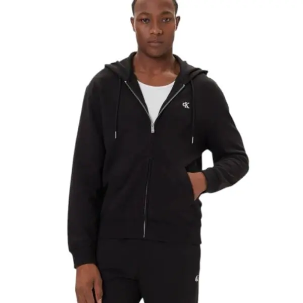 Calvin Klein - Ανδρική Ζακέτα Ls Eu 350Terry Monogram Fz Hoo Regular Fit LV04RD240G-UB1 Μαύρο