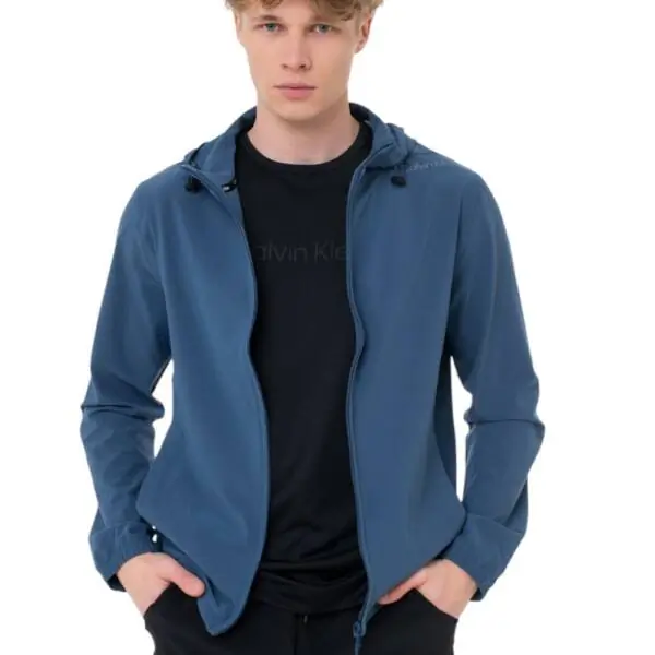 Calvin Klein - Ανδρική Ζακέτα Zipped Sweatshirt Regular Fit 00GMS3O502-DBZ Μπλε