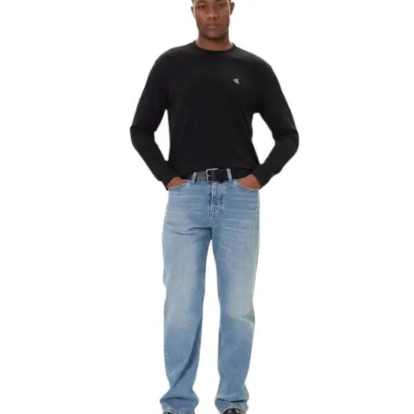 Calvin Klein - Ανδρική Μπλούζα Longsleeve Easy Regular Fit LV04RD247G-UB1 Μαύρο LV04RD247G-UB1