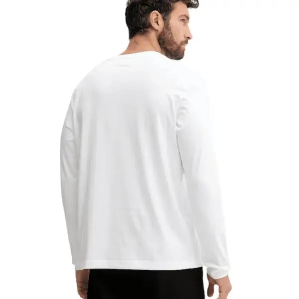 Calvin Klein - Ανδρική Μπλούζα Longsleeve Easy Regular Fit LV04RD247G-YAF Λευκό LV04RD247G-YAF