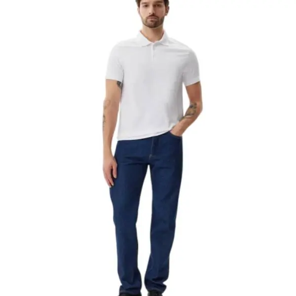 Calvin Klein - Ανδρική Μπλούζα Κοντομάνικη Polo Smooth Cotton Solid Regular Fit LV040HM281-YAA Λευκό LV040HM281-YAA