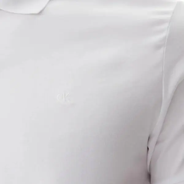 Calvin Klein - Ανδρική Μπλούζα Κοντομάνικη Polo Smooth Cotton Solid Regular Fit LV040HM281-YAA Λευκό LV040HM281-YAA
