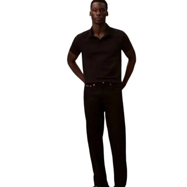 Calvin Klein - Ανδρικό T-Shirt Polo Classic Logo LV04RD255G-UB1 Μαύρο LV04RD255G-UB1