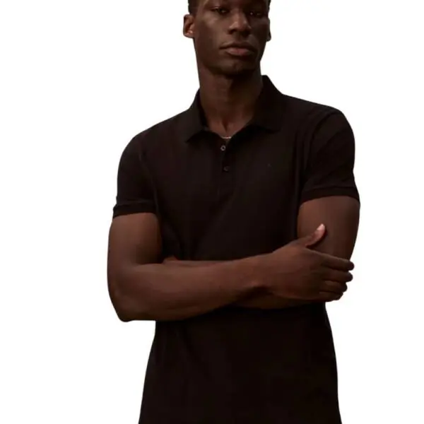 Calvin Klein - Ανδρικό T-Shirt Polo Classic Logo LV04RD255G-UB1 Μαύρο LV04RD255G-UB1