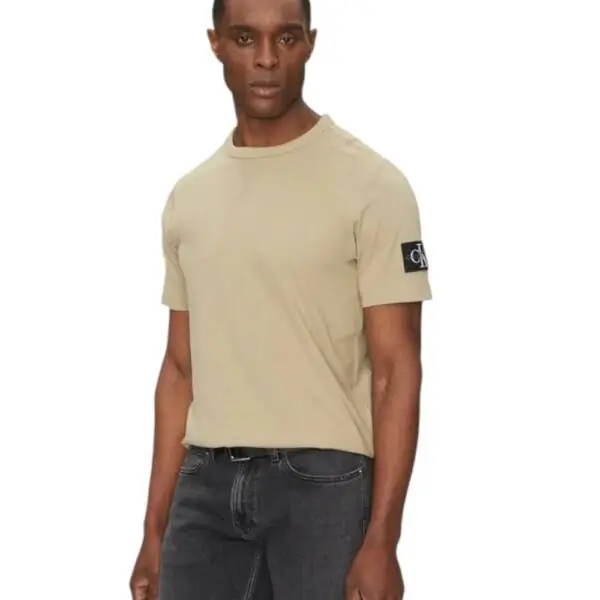 Calvin Klein - Ανδρικό T-shirt Badge Regular Fit J30J323484-PDV Μπεζ