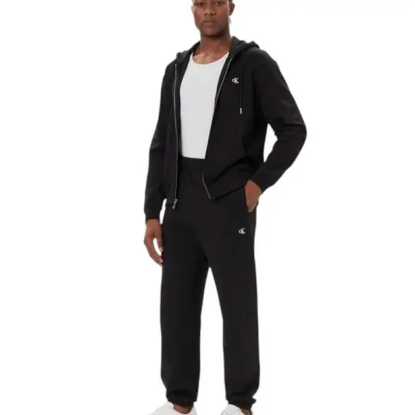 Calvin Klein - Ανδρικό Παντελόνι Φόρμας Eu 350Terry Monogram Regular Fit LV04RD241G-UB1 Μαύρο LV04RD241G-UB1