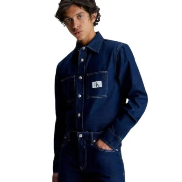 Calvin Klein - Ανδρικό Πουκάμισο Jean Regular Fit J30J323908-IAP Μπλε Σκούρο