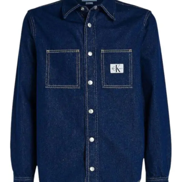 Calvin Klein - Ανδρικό Πουκάμισο Jean Regular Fit J30J323908-IAP Μπλε Σκούρο J30J323908-IAP