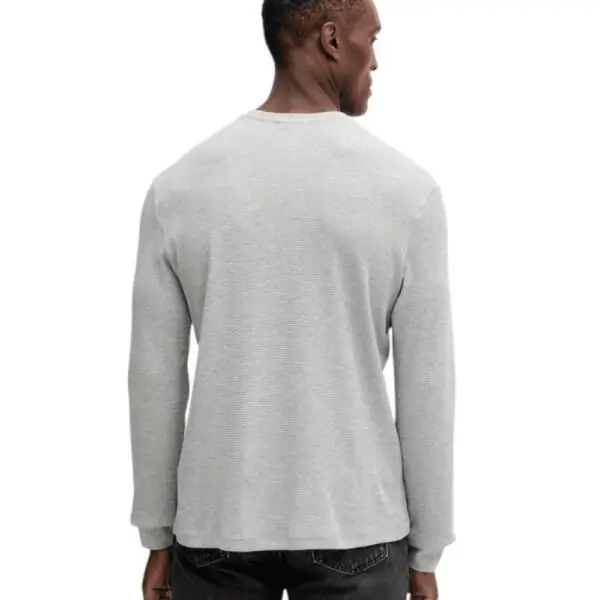 Calvin Klein - Ανδρικό Πουλόβερ Badge Waffle LS Tofu LV040EM217-P7E Γκρι LV040EM217-P7E