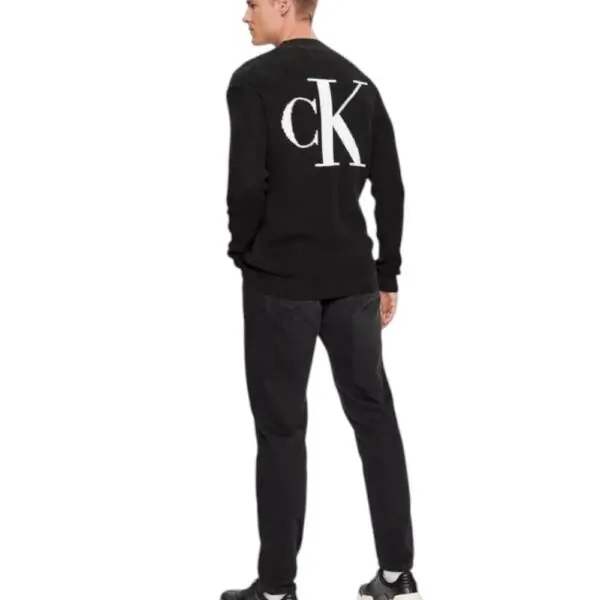 Calvin Klein - Ανδρικό Πουλόβερ Blown Up Regular Fit J30J324507-BEH Μαύρο J30J324507-BEH