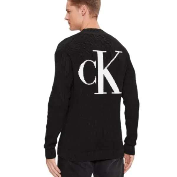 Calvin Klein - Ανδρικό Πουλόβερ Blown Up Regular Fit J30J324507-BEH Μαύρο J30J324507-BEH