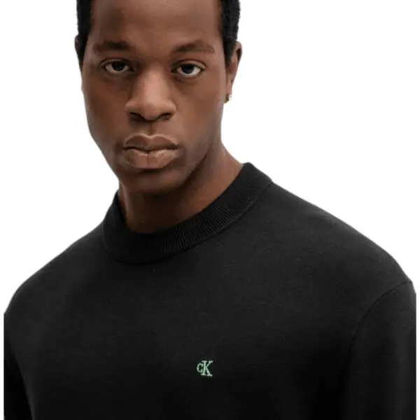 Calvin Klein - Ανδρικό Πουλόβερ Crewneck Monogram Relaxed Fit LV04RC309G-UB1 Μαύρο LV04RC309G-UB1