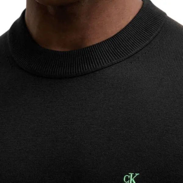 Calvin Klein - Ανδρικό Πουλόβερ Crewneck Monogram Relaxed Fit LV04RC309G-UB1 Μαύρο LV04RC309G-UB1