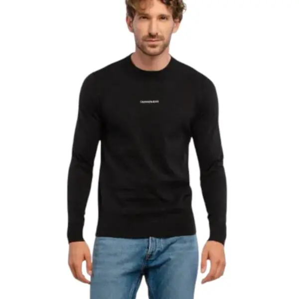 Calvin Klein - Ανδρικό Πουλόβερ Essential Crew Neck Regular Fit J30J318232-BEH Μαύρο