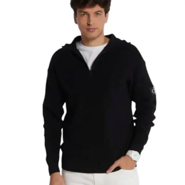 Calvin Klein - Ανδρικό Πουλόβερ Regular Fit J30J323985-BEH Μαύρο