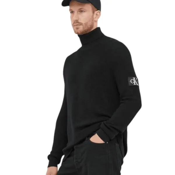 Calvin Klein - Ανδρικό Πουλόβερ Ζιβάγκο Regular Fit J30J325093-BEH Μαύρο
