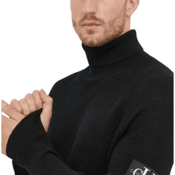 Calvin Klein - Ανδρικό Πουλόβερ Ζιβάγκο Regular Fit J30J325093-BEH Μαύρο J30J325093-BEH