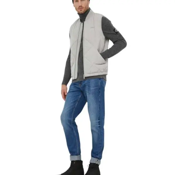 Calvin Klein - Ανδρικό Πουλόβερ Ζιβάγκο Regular Fit J30J325093-OGL Γκρι J30J325093-OGL