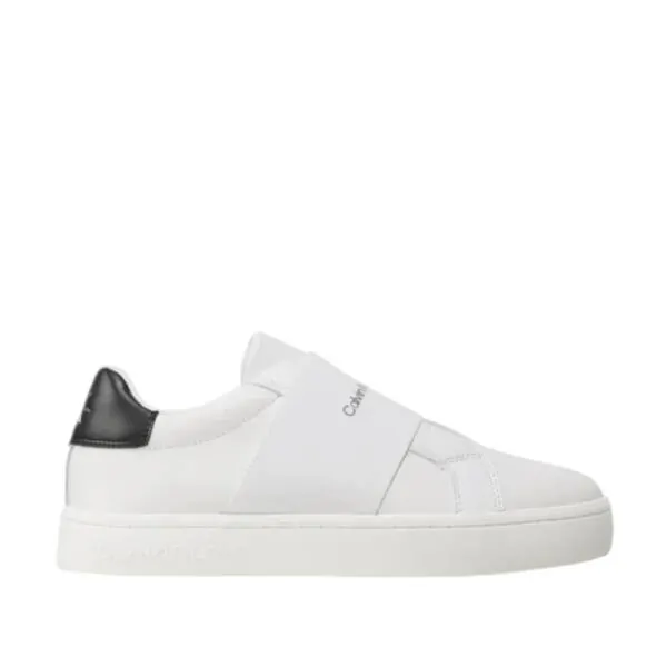 Calvin Klein - Γυναικεία Sneakers Casual Cupsole Elastic Lth YW0YW01021-OK4 Λευκό