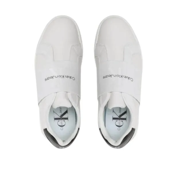 Calvin Klein - Γυναικεία Sneakers Casual Cupsole Elastic Lth YW0YW01021-OK4 Λευκό YW0YW01021-OK4