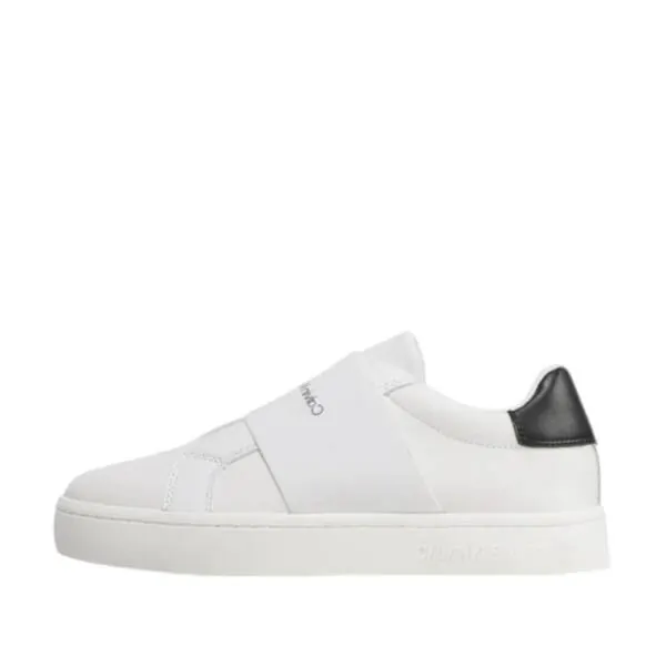 Calvin Klein - Γυναικεία Sneakers Casual Cupsole Elastic Lth YW0YW01021-OK4 Λευκό YW0YW01021-OK4