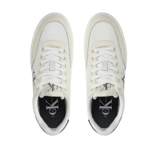 Calvin Klein - Γυναικεία Sneakers Classic Cupsole Low Lace Lth Ml YW0YW01296-01W Λευκό YW0YW01296-01W