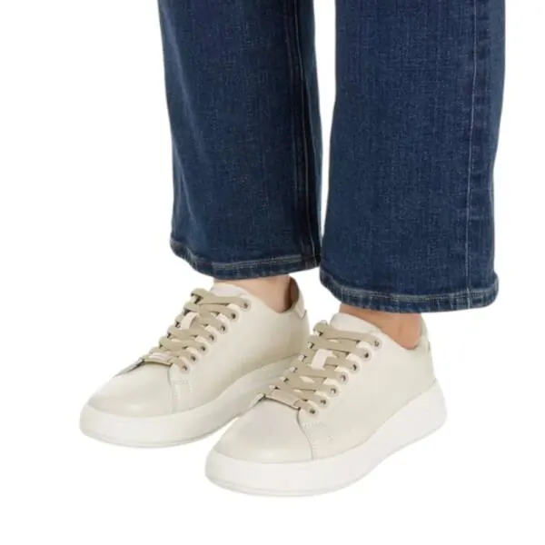 Calvin Klein - Γυναικεία Sneakers Raised Cupsole Lace Up HW0HW01668-ACG Μπεζ HW0HW01668-ACG