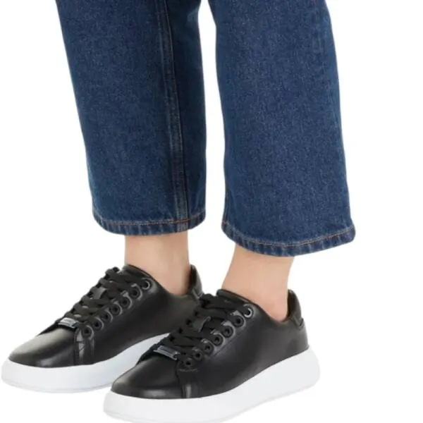 Calvin Klein - Γυναικεία Sneakers Raised Cupsole Lace Up HW0HW01668-BEH Μαύρο HW0HW01668-BEH