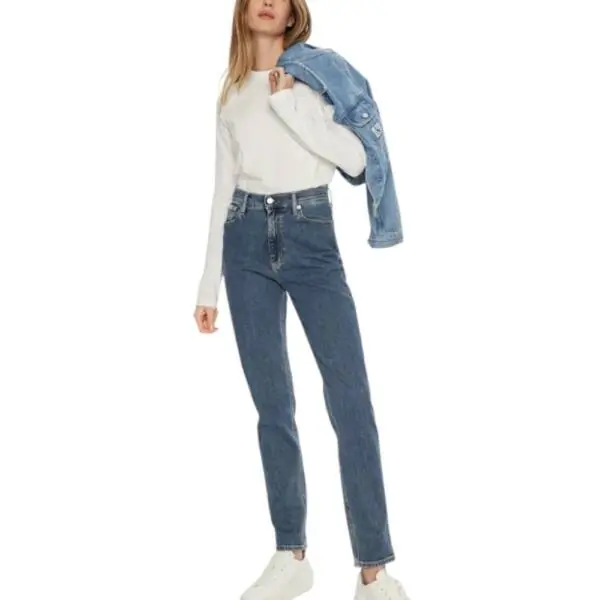 Calvin Klein - Γυναικείο Παντελόνι Jean Ck Mom Fit J20J224030-1A4 Μπλε J20J224030-1A4