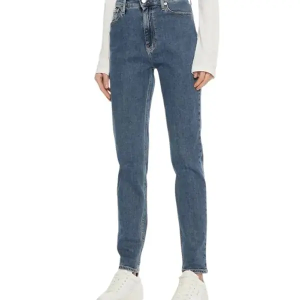 Calvin Klein - Γυναικείο Παντελόνι Jean Ck Mom Fit J20J224030-1A4 Μπλε