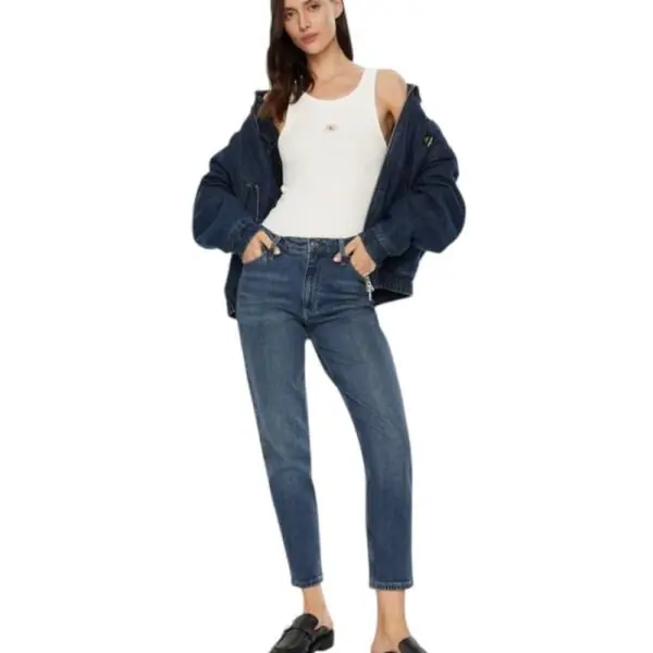 Calvin Klein - Γυναικείο Παντελόνι Jean Ck Mom Fit J20J224514-1BJ Μπλε Σκούρο J20J224514-1BJ
