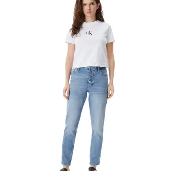 Calvin Klein - Γυναικείο Παντελόνι Jean Ck Mom Fit J20J225148-1AA Γαλάζιο J20J225148-1AA