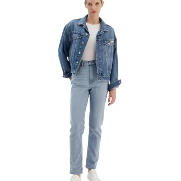 Calvin Klein - Γυναικείο Παντελόνι Jean Ck Mom High Rised LV047E618G-VLJ Γαλάζιο