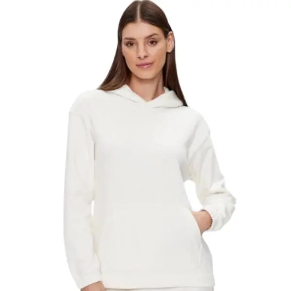 Calvin Klein - Γυναικείο Φούτερ Cotton Terry Logo Hoodie 00GWS3W300-YBI Λευκό