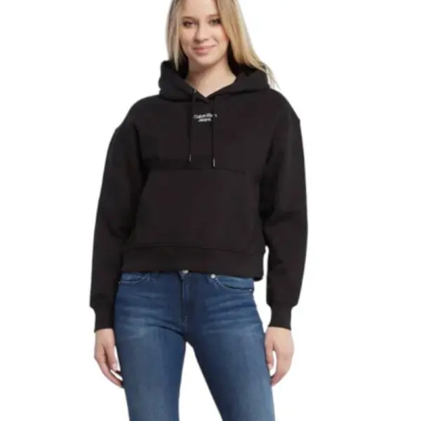 Calvin Klein - Γυναικείο Φούτερ Cropped Relaxed Fit J20J218048-BEH Μαύρο