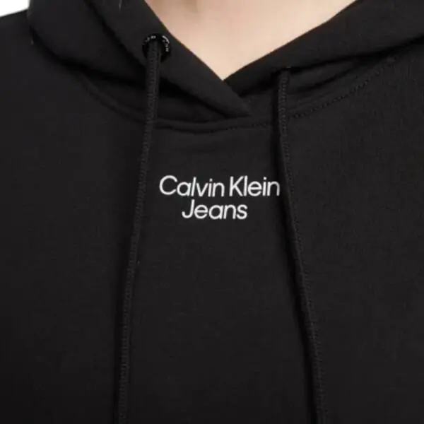 Calvin Klein - Γυναικείο Φούτερ Cropped Relaxed Fit J20J218048-BEH Μαύρο J20J218048-BEH
