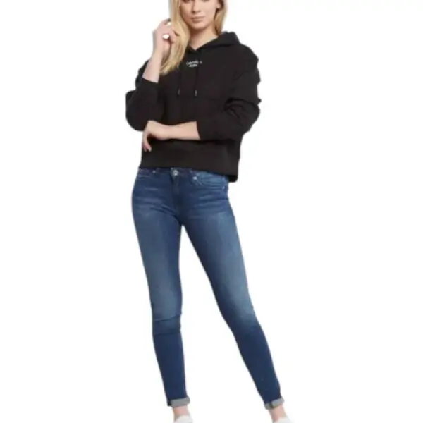 Calvin Klein - Γυναικείο Φούτερ Cropped Relaxed Fit J20J218048-BEH Μαύρο J20J218048-BEH