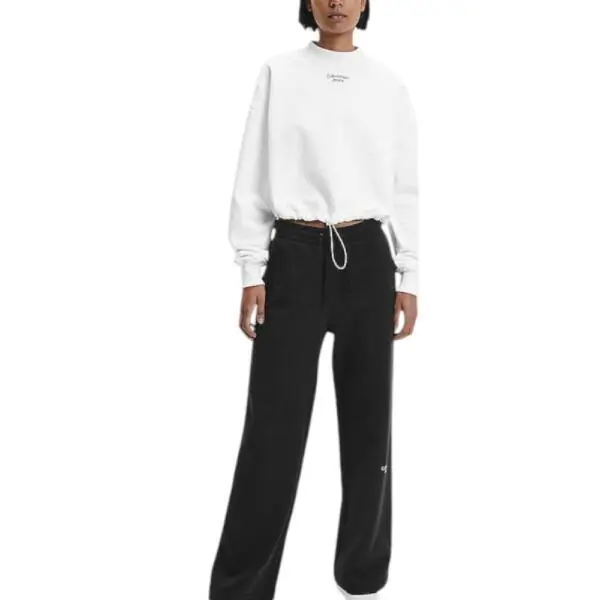 Calvin Klein - Γυναικείο Φούτερ Cropped Relaxed Fit J20J218174-YAF Λευκό J20J218174-YAF