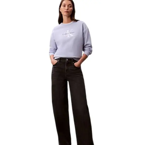 Calvin Klein - Γυναικείο Φούτερ Monologo Relaxed Fit LV047B234G-TKF Μωβ LV047B234G-TKF