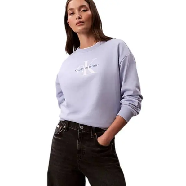 Calvin Klein - Γυναικείο Φούτερ Monologo Relaxed Fit LV047B234G-TKF Μωβ LV047B234G-TKF