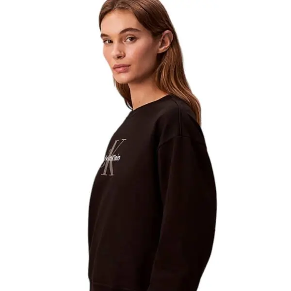 Calvin Klein - Γυναικείο Φούτερ Monologo Relaxed Fit LV047B234G-UB1 Μαύρο LV047B234G-UB1