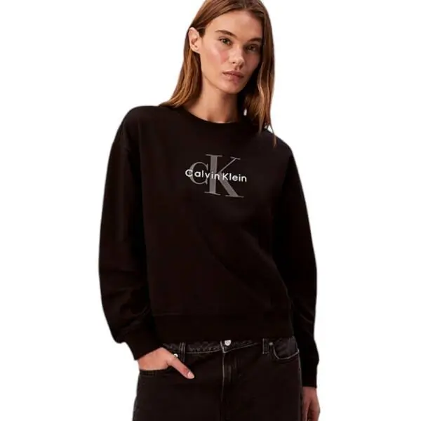 Calvin Klein - Γυναικείο Φούτερ Monologo Relaxed Fit LV047B234G-UB1 Μαύρο