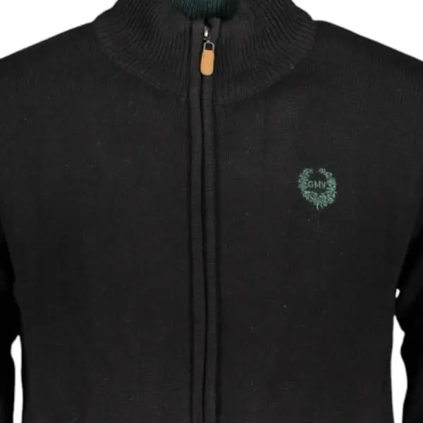 Gian Marco Venturi - Ανδρική Ζακέτα Πλεκτή με Φερμουάρ AU01528-FILIPPO-BLACK Μαύρο AU01528-FILIPPO-BLACK