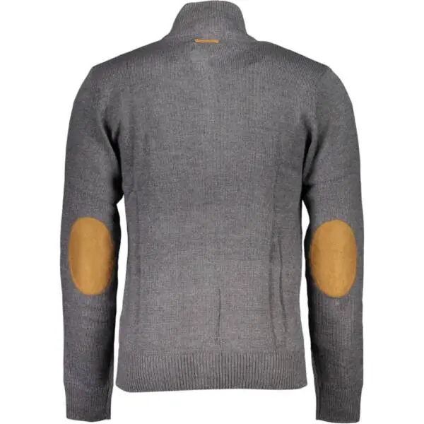Gian Marco Venturi - Ανδρική Ζακέτα Πλεκτή με Φερμουάρ AU01528-FILIPPO-CHARCO Γκρι AU01528-FILIPPO-CHARCO